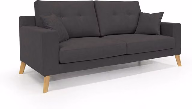 Divano moderno Danish in tessuto impermeabile nero Divani.Store L: 166 cm – 1