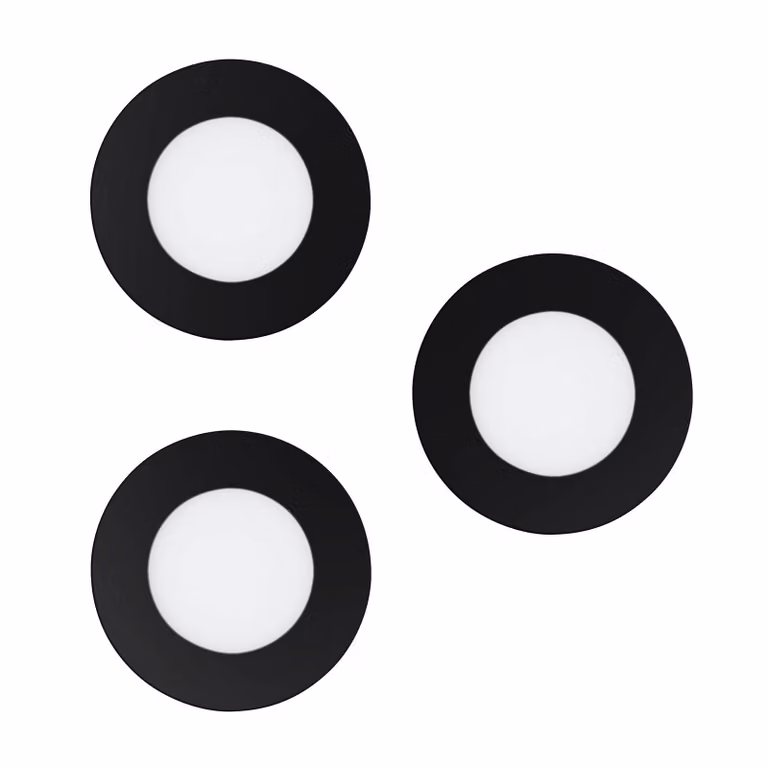 EGLO connect Luci LED da incasso Fueva-Z, nero, 3 pezzi dimmerabile, Nero, Soggiorno / Sala da pranzo, Metallo, Moderno