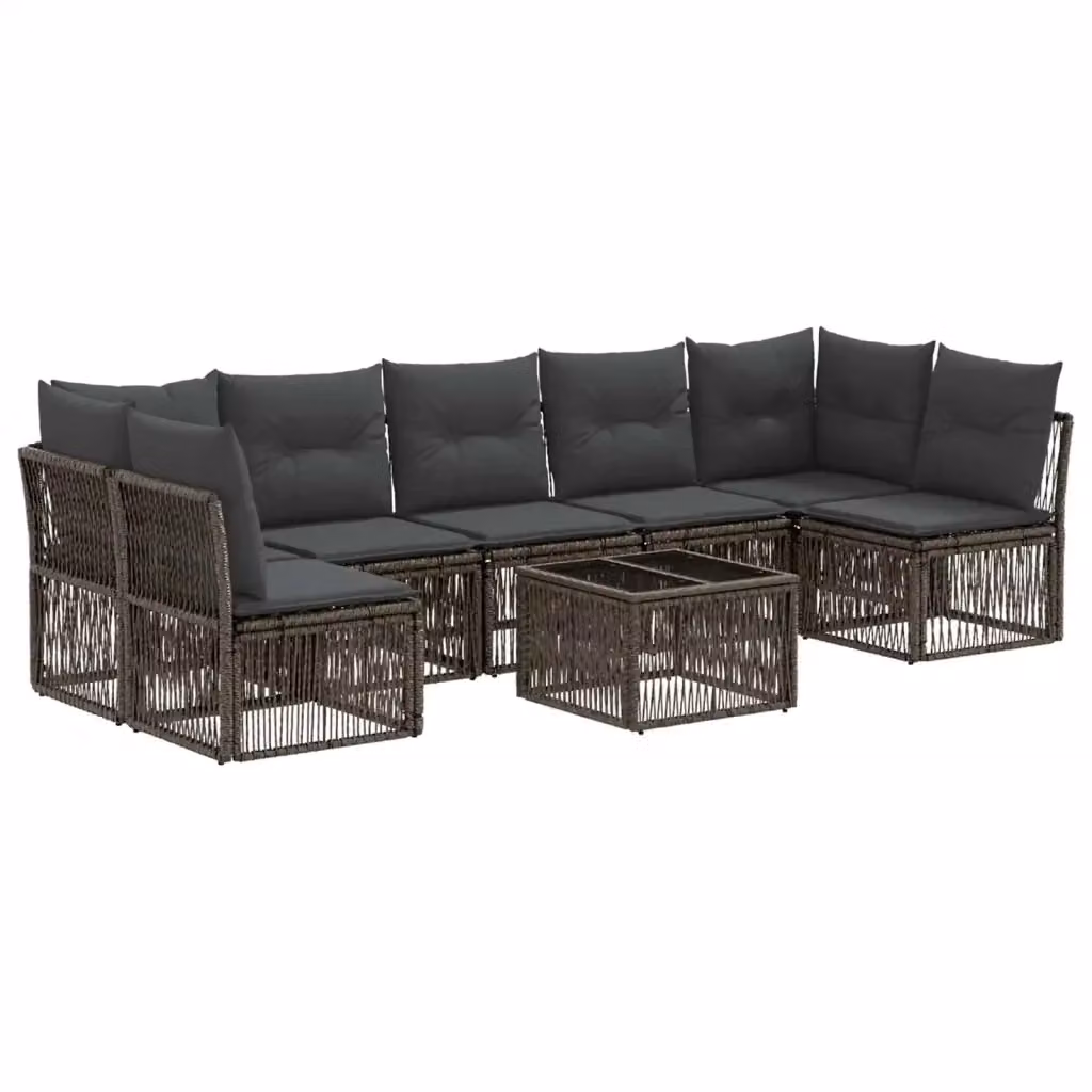 Set Divano da Giardino a L con Tavolino vidaXL, 8 Pezzi, Grigio – 2