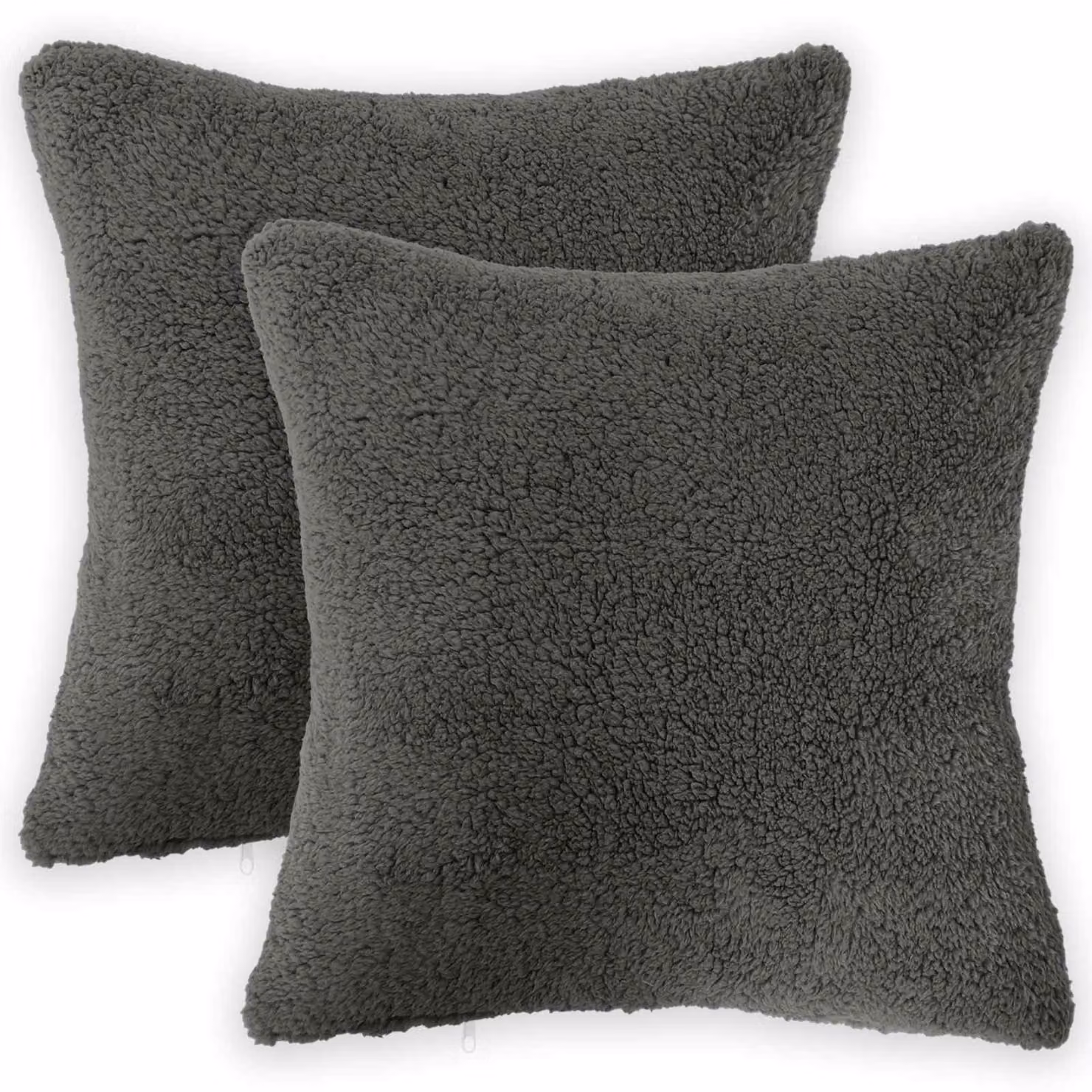 Set di 2 federe vidaXL HEERLEN in tessuto bouclé grigio scuro, L 45 cm x P 45 cm