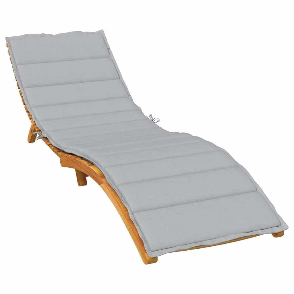 vidaXL Cuscino per Lettino Prendisole Grigio L: 200 cm, P: 60 cm, H: 4 cm