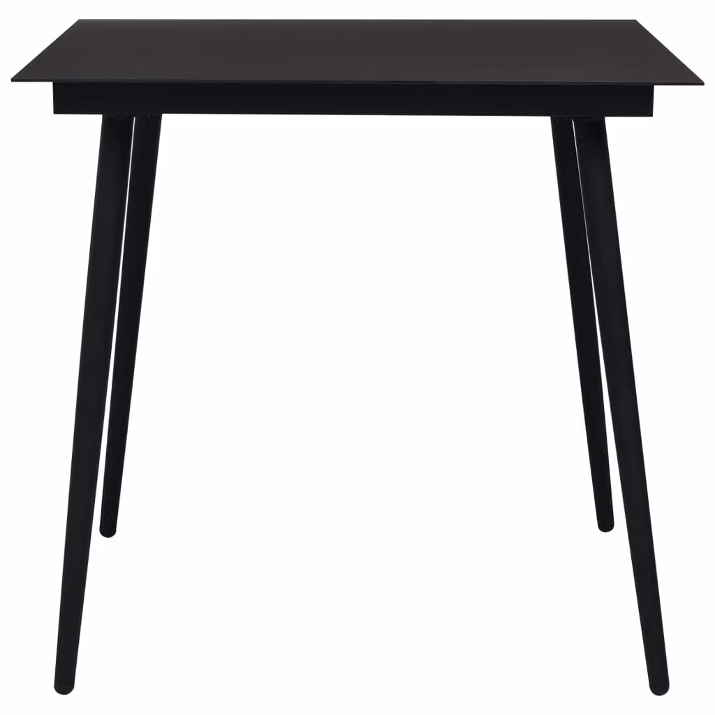 vidaXL Garten-Esstisch Schwarz 80x80x74 cm Stahl e Glas