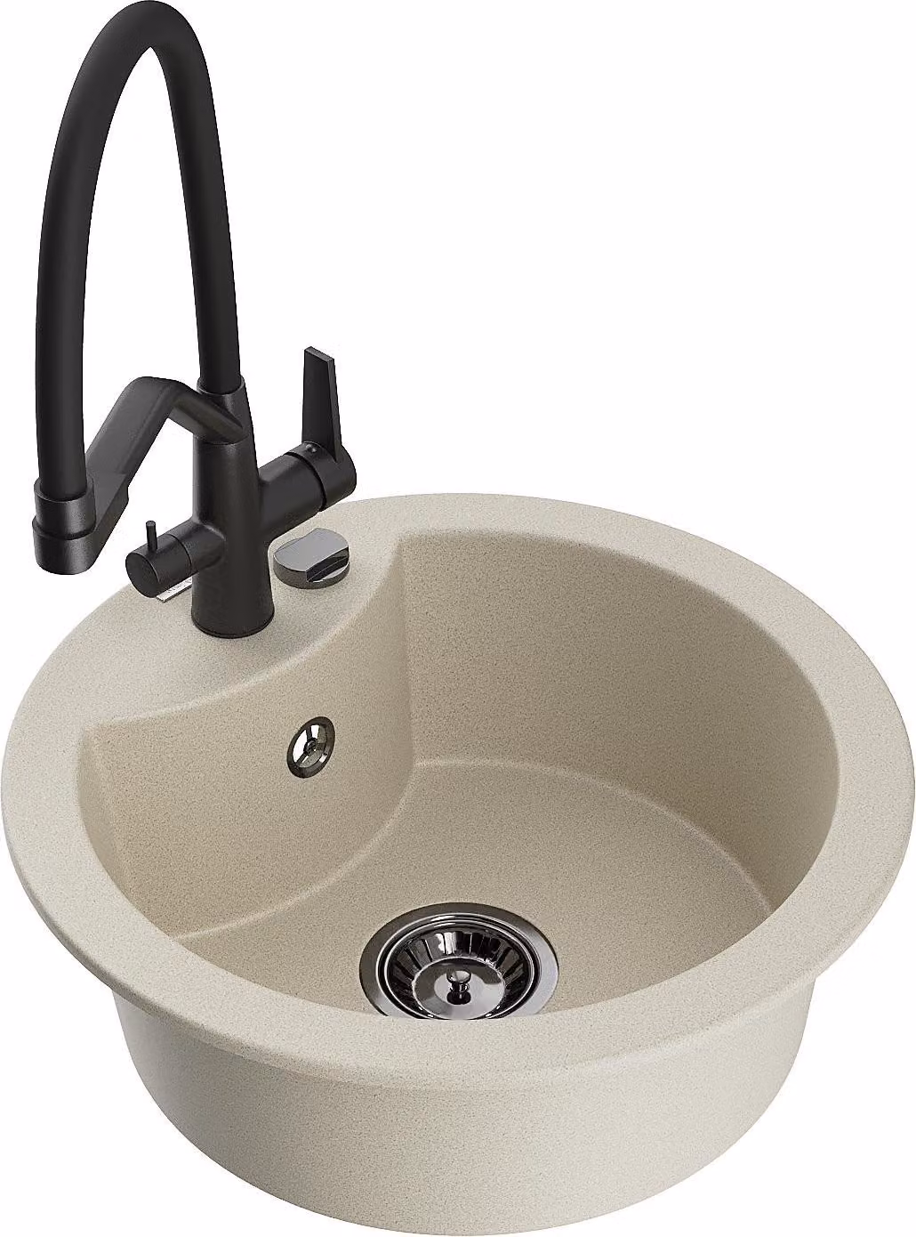 Mexen Diego lavello in granito con 1 vasca e miscelatore cucina Duo, beige - 6512-69-671701-70-B
