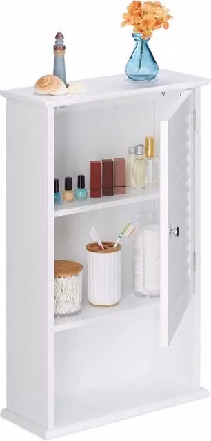 Cassettiera da bagno, 3 cassetti, stante, appesa, chiusa, non profonda, stretta, bassa, cassettiera da cucina, HBD 70 x 42 x 16,5 cm, bianca