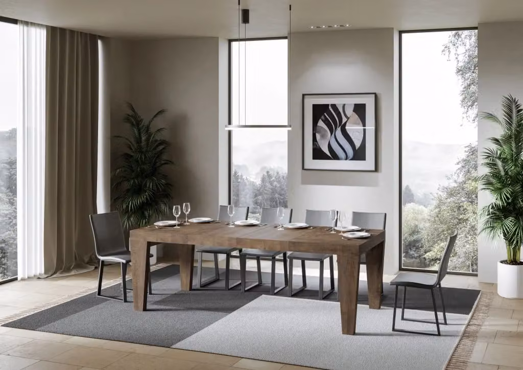 Tavolo allungabile moderno Pimbo Premium di Bs Com in color noce, L/P/H: 140 x 90 x 77 cm (estendibile fino a 400 cm) – 2