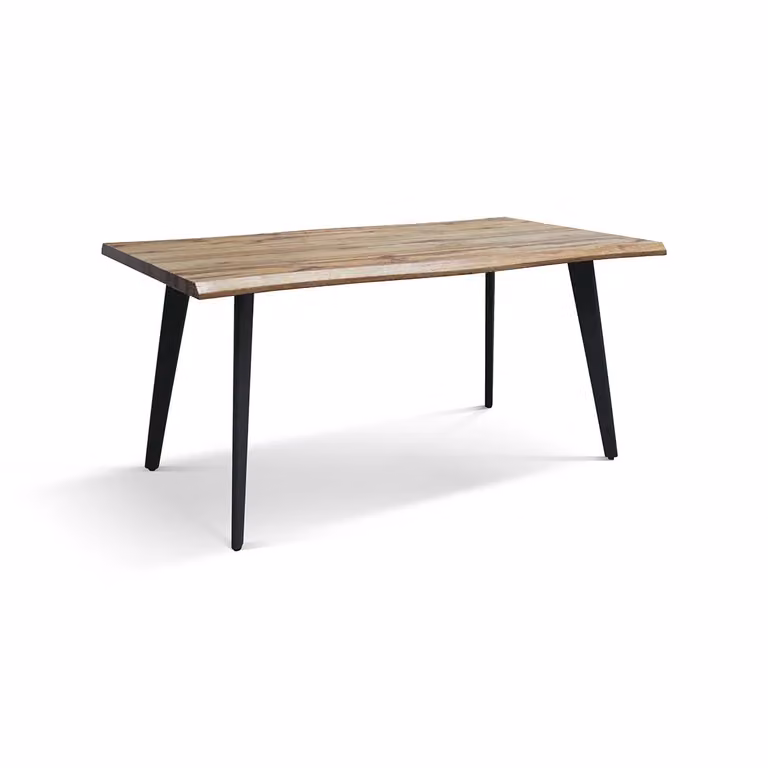 Tavolo ALICUDI con piano in legno finitura rovere rustico e gambe in metallo nero 160x90cm