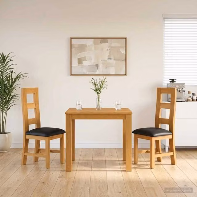 Set da pranzo 3 pz Nero Legno di Quercia Massello 3430325