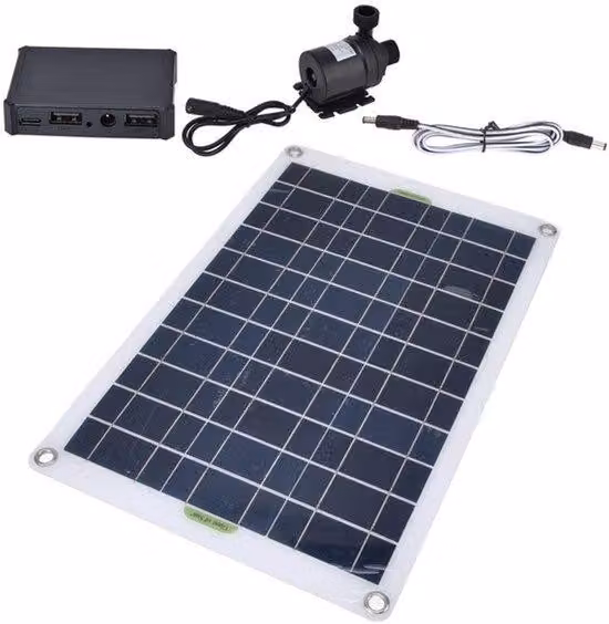 Pompe solari per pozzi - Pompe per acqua alimentate a energia solare - Alta efficienza - 50 W - Ecologiche - Adatte per stagni - 800 L/h