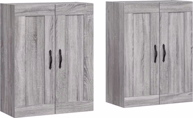 Armadietti a Parete 2 pz Grigio Sonoma in Legno Multistrato
