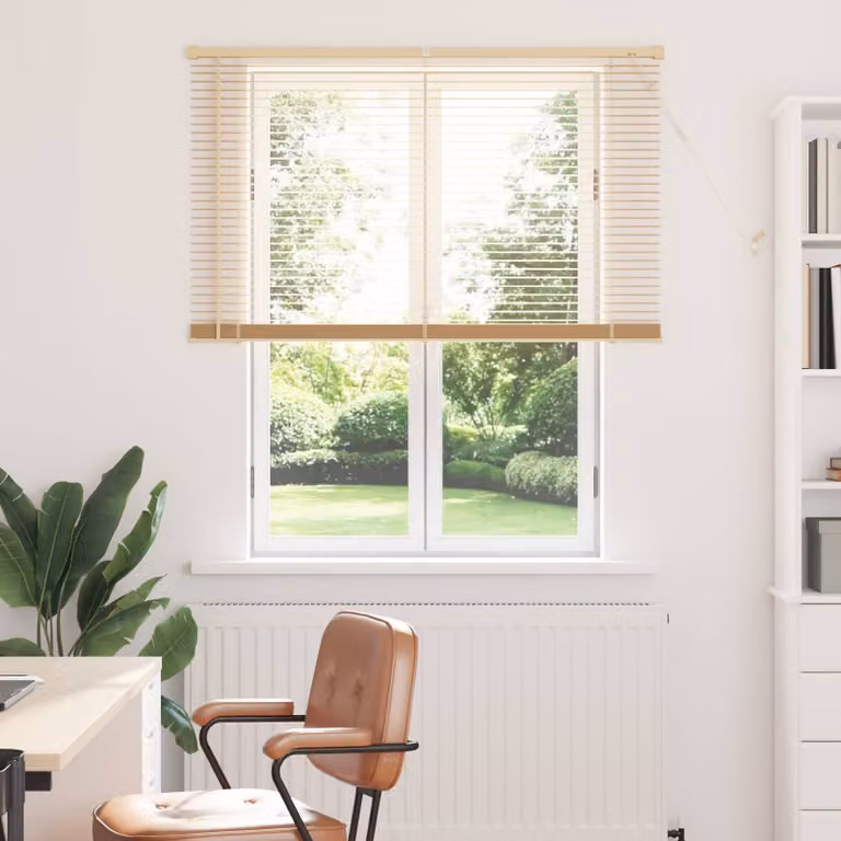 Tenda Veneziana vidaXL Marrone Chiaro e Beige Semi-trasparente L: 150 cm, H: 120 cm