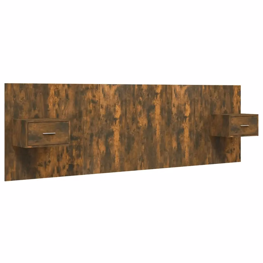vidaXL Testiera Letto con Comodini Integrati in Legno Multistrato Rovere Fumo – 2