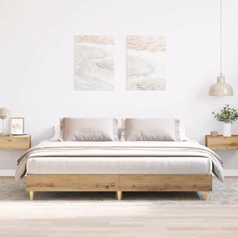 vidaXL Giroletto in legno di pino marrone con doghe fisse L/P: 180 x 200 cm