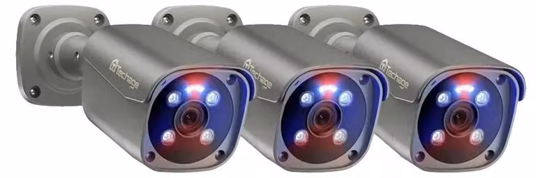 Telecamera IP, 8 megapixel, alta risoluzione, riconoscimento facciale tramite intelligenza artificiale, confezione da 3 telecamere da 8 megapixel, senza fili