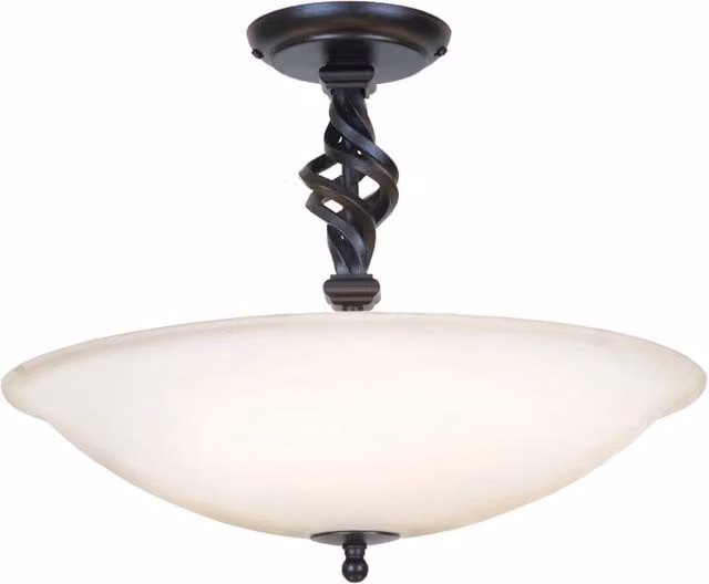 Plafoniera Pembroke nera 3 luci E14 Elstead vetro opale