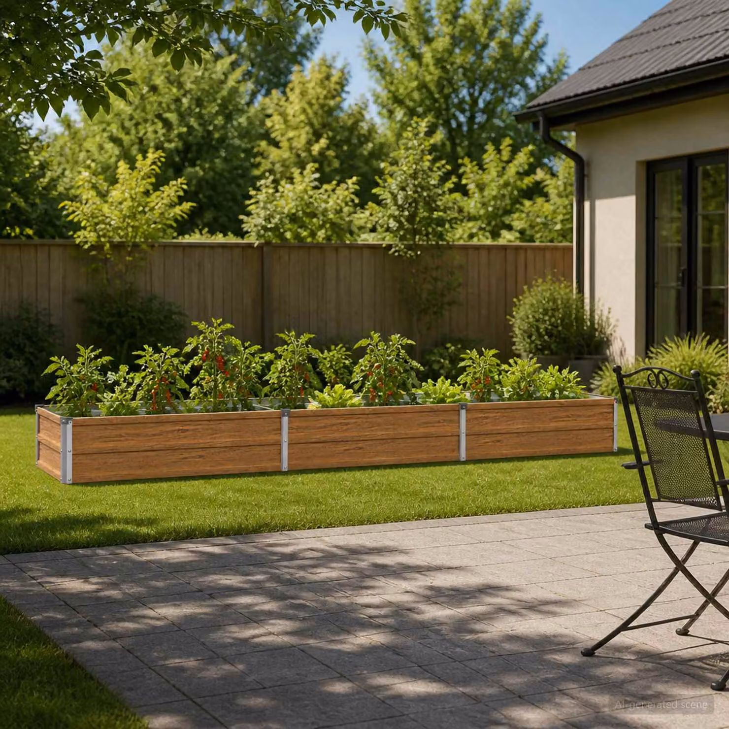 Letto rialzato da giardino vidaXL in metallo corten marrone L: 240 cm, P: 40 cm, H: 24 cm