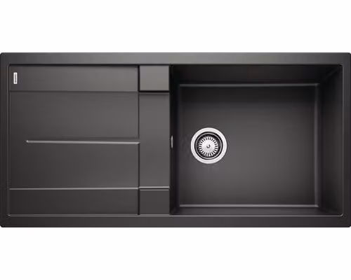 Lavello in granito Blanco Metra, colore nero, dimensioni 50 x 100 cm, codice prodotto 525930