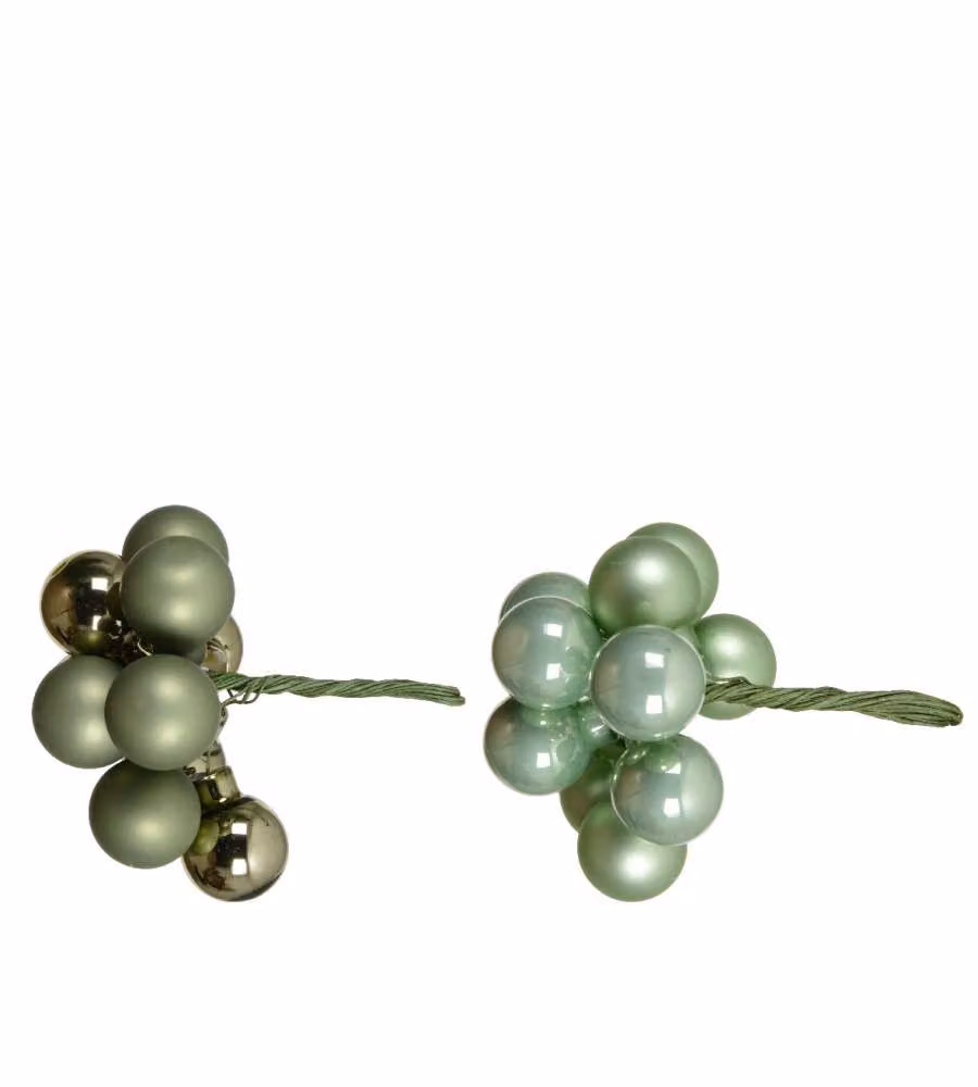 Decoris Palline di Vetro Verde su Filo - 2cm