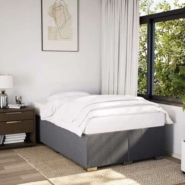 Giroletto senza Materasso-Struttura Letto Grigio Scuro 120x190 cm in Tessuto 445002