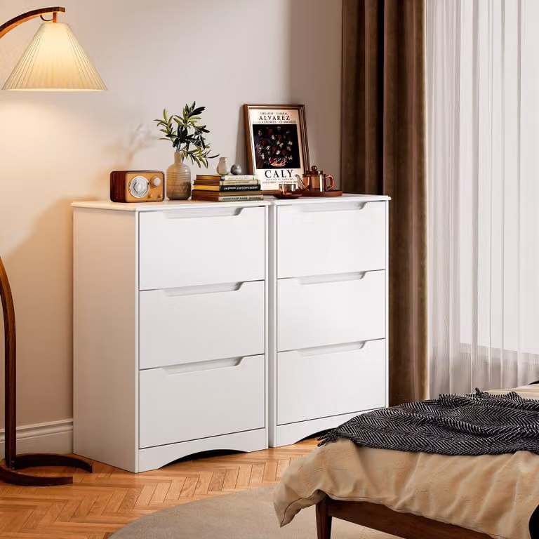Cassettiera Bealife con 3 cassetti, mobile, credenza, 62x41x82cm, bianco