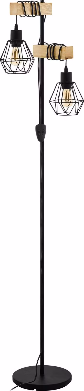 Lampada da terra Eglo 44081 TOWNSHEND 5 2xE27 60 W nero/marrone
