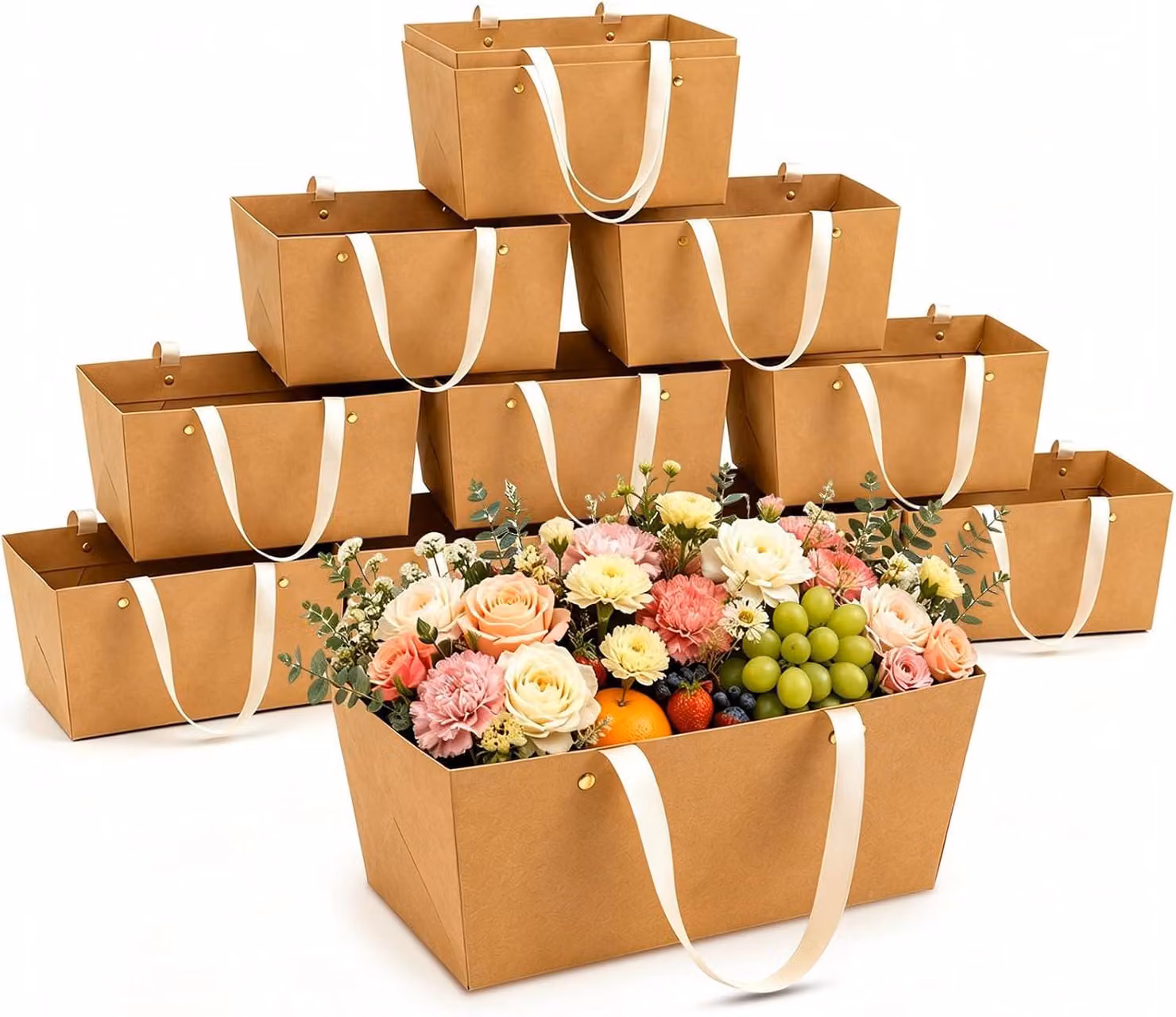 Scatole regalo in cartoncino, confezione da 12, con maniglia, ideali per confezionare regali