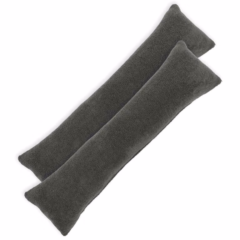Set di 2 federe vidaXL HEERLEN in tessuto bouclé grigio scuro, L 145 cm x L 40 cm