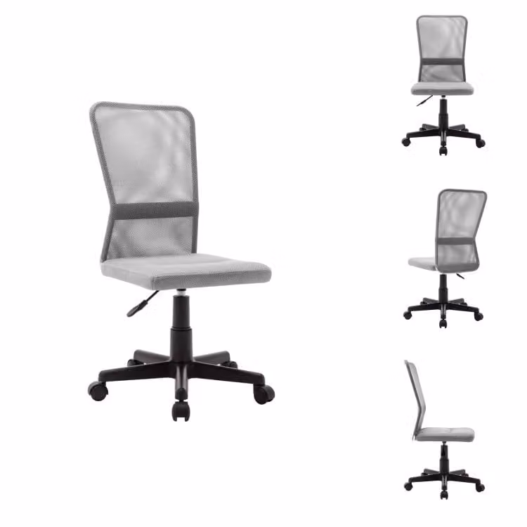 vidaXL Sedia da ufficio grigia 44x52x100 cm in tessuto a rete - Sedie da ufficio