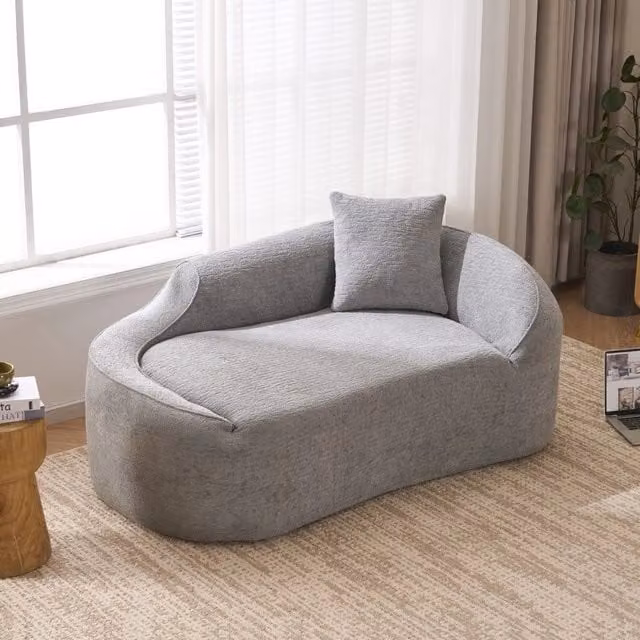 Divano letto ¨C Minimal ¨C grigio, tessuto, 2 posti, con cuscino