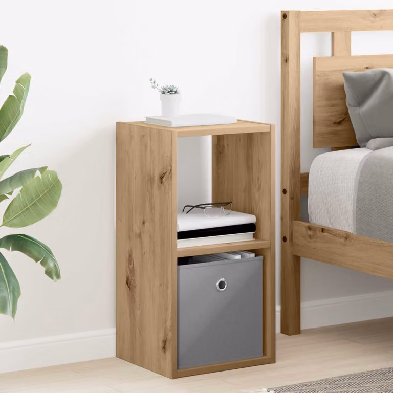 Comodino moderno vidaXL in legno rovere marrone L: 30,5 cm, P: 27 cm, H: 59,5 cm