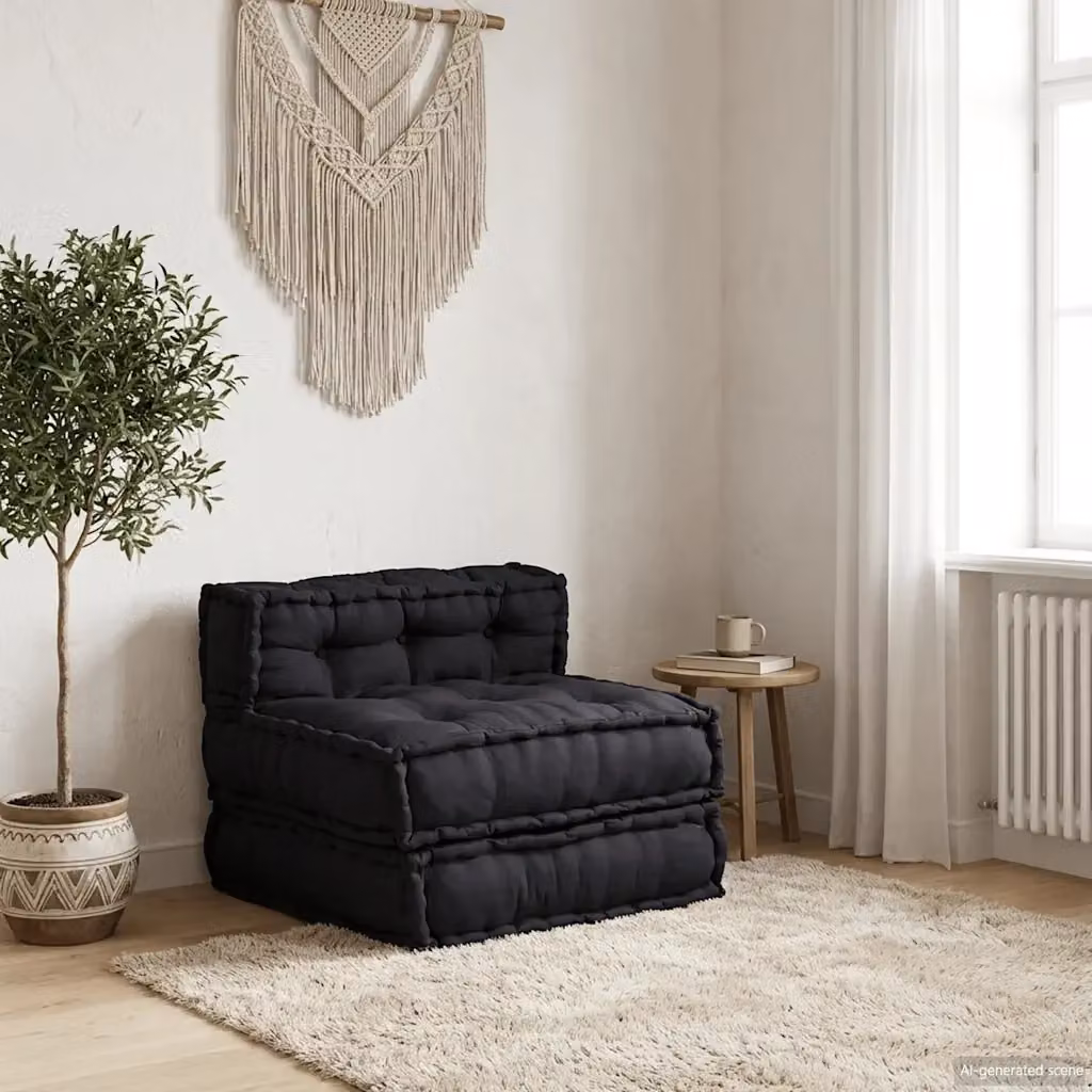 Sofa Componibile Moderno Design In in Tessuto Antracite L: 70 cm, P: 70 cm, H: 54 cm – 2