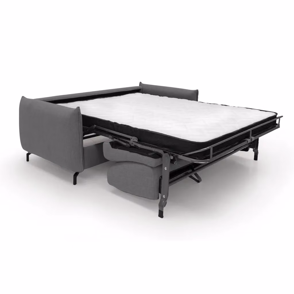 Divano letto Scarlet Divani.Store in tessuto misto cotone impermeabile antracite L: 215 cm, Materasso: 160 x 197 cm – 2