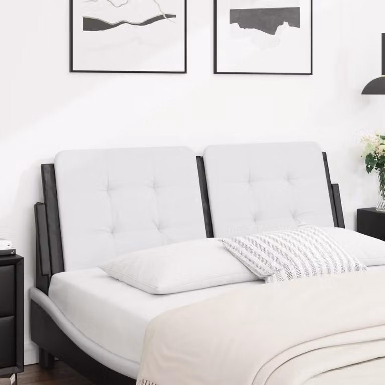 vidaXL Cuscino Testiera Zadar in Similpelle Nero e Bianco L: 120 cm