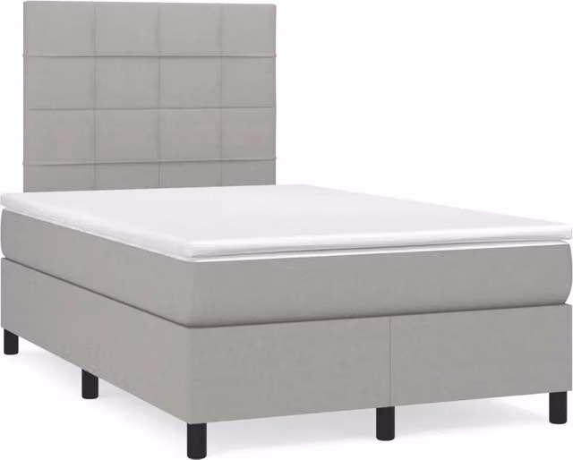 Letto Ibrido vidaXL con Struttura in Legno di Pino e Materasso Grigio e Bianco L/P/H: 120 x 200 x 4 cm