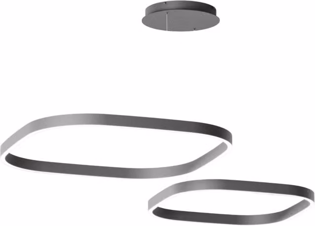Lampada a Sospensione Criseide S/2D Q - Led 90W 3000K 4000lm in Alluminio Nero - Biemissione Dimmerabile Taglio di Fase - Gealuce