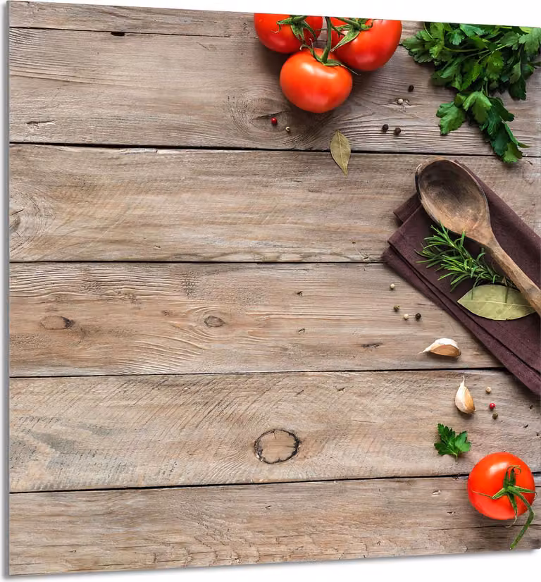 PIATTO IN VETRO PER CUCINA 60x65 legno