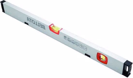 Livella a bolla d'aria da 60 cm in tubo d'acciaio con bottiglia - sensibilità di 0,5 mm/m e forti magneti