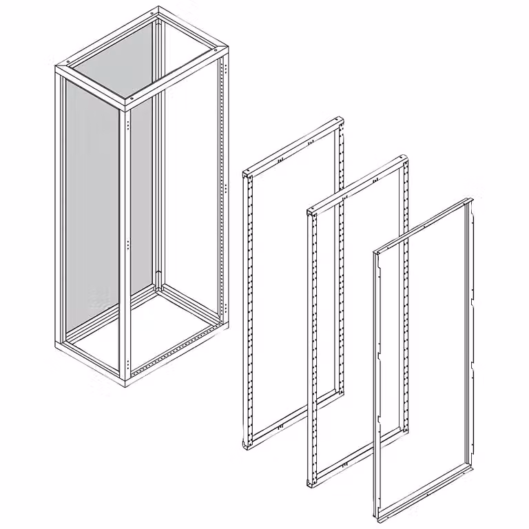 Siemens ALPHA 1600 DIN, set di adattatori per armadio modulare H=2000 L=600 P=600 8GK94000KK27