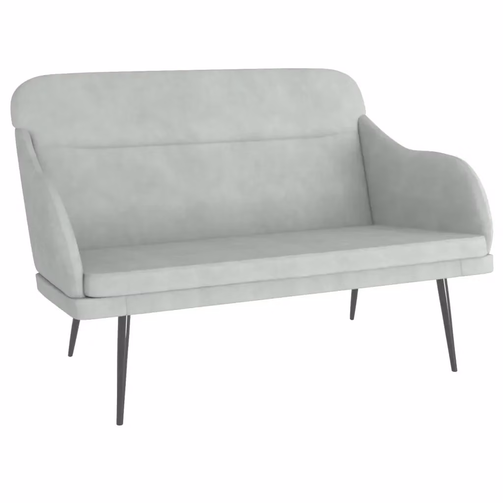 Panca-Sgabello Design Mania in Velluto Grigio con Struttura in Metallo L: 110 cm, P: 76 cm, H: 80 cm – 2