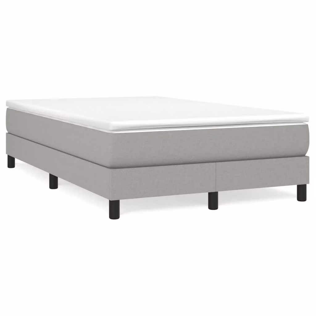 vidaXL Giroletto a Molle Ibrido con Materasso in Tessuto Grigio e Bianco L/P/H: 120 x 200 x 25 cm