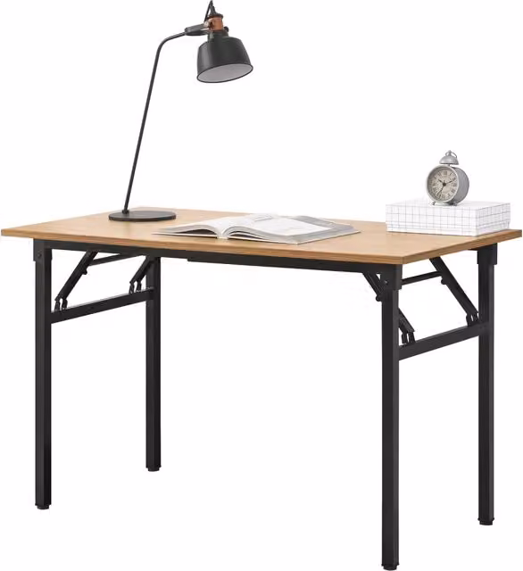 Scrivania Pieghevole neu.haus con Piano in MDF Laminato, Colore Beige e Nero, L: 120 cm, P: 60 cm, H: 75 cm – 1