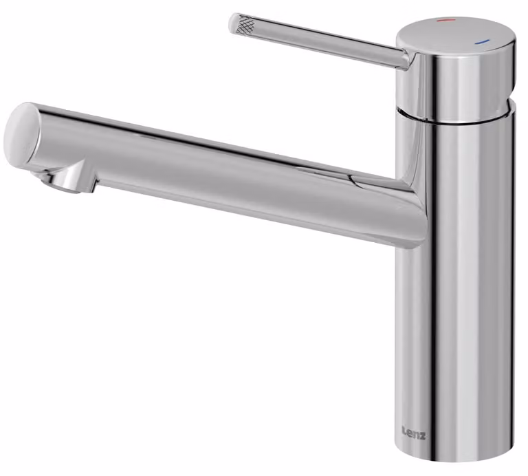 Rubinetto per lavabo, girevole a 360°, cromato, in ottone, monoblocco