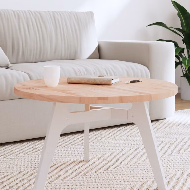 Piano per tavolo rotondo vidaXL in legno massello di faggio marrone, Ø 70 x 2,5 cm