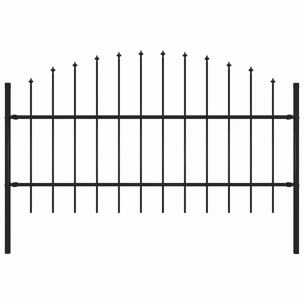 Recinzione da giardino vidaXL Woerden con punta a lancia in acciaio nero H: 170 cm, L: 100 cm