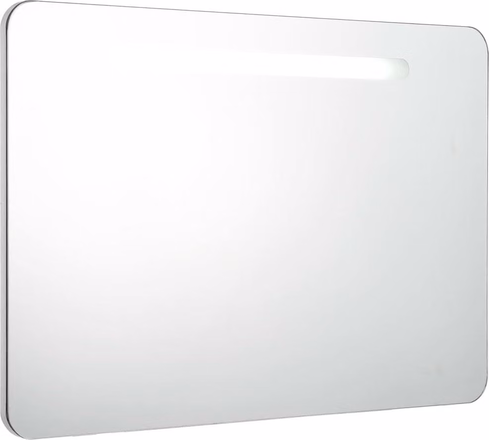 Armadietto Bagno con Specchio e LED 80x9,5x55 cm