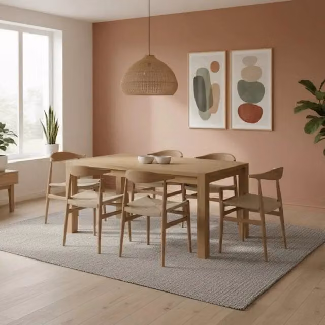 Tavolo da pranzo allungabile Hunter Duzzle in legno impiallacciato rovere naturale, forma rettangolare, L: 160-240 cm, P: 90 cm, H: 76 cm