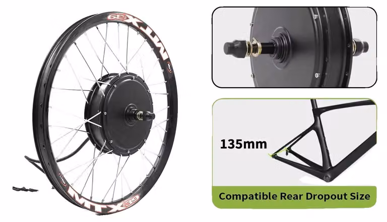 Kit di conversione per e-bike, motore ad alte prestazioni, set completo di accessori, 72 V 3000 W MTX, 27,5