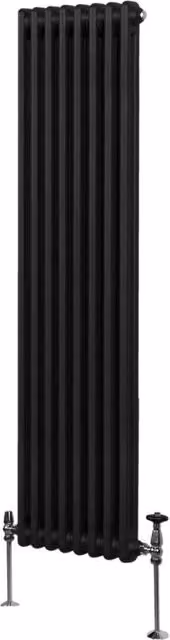 Termosifone Radiatore a 2 colonne per riscaldamento centralizzato verticale Nero 180x38cm