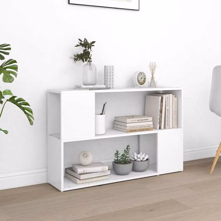 Libreria moderna da parete vidaXL in legno bianco opaco L: 100 cm, P: 24 cm, H: 63 cm