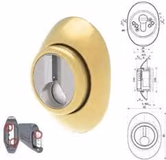 Defender Regolabile a Ghiera con Mostrina Piena in Ottone 65 mm x 90 mm