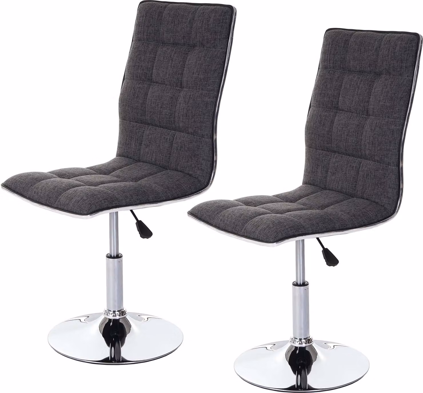 Set da 2 sedie da sala da pranzo MCW-C41, sedia da cucina, regolabile in altezza e girevole, tessuto MVG ~ grigio chiaro